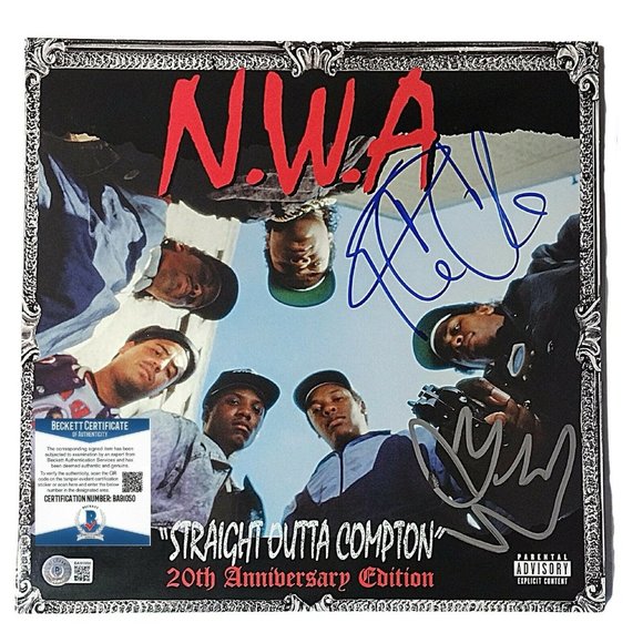 Ice Cube Yella Signed NWA Straight Outta Compton 20th Vinyl Record Album Beckett - Picture 4 of 13